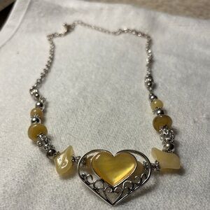 Source Unknown Silver and Gold Heart Necklace